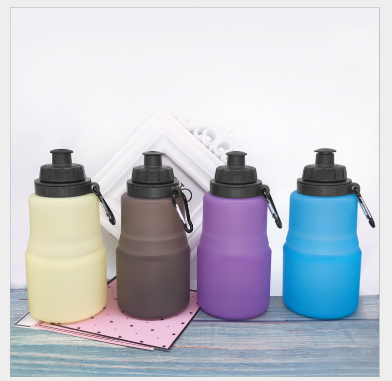 Portable 500 ml Outdoor Sport Camping Travel Running Collapsible Folding Retractable Silicone Drinking Water Bottle