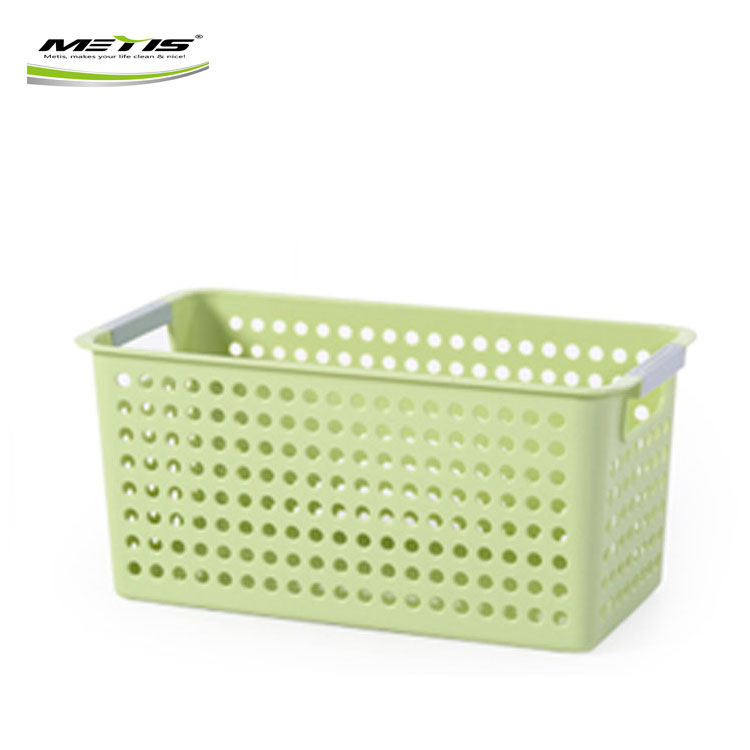 Hot sale plastic woven toy storage organizer basket with handle