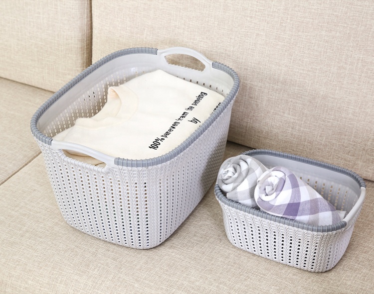 New design plastic laundry basket toy storage box with handle