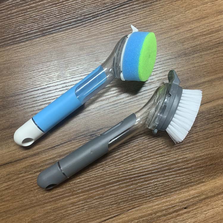 Small scrubbing brush sponge dishwashing brush with dispenser C3001