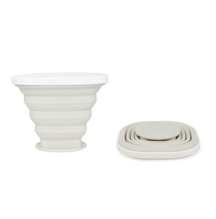 Live silicone bpa free 300ml collapsible silicone folding eco travel coffee cup