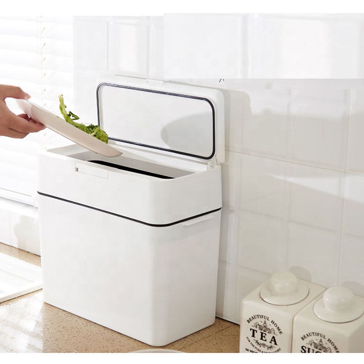 Newly Designed Multi-purpose Plastic Trash Can with Lid Use for Home Forbathroom C6005