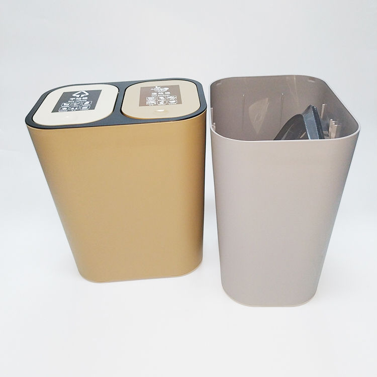 Double Trash Cans Inside Plastic Recycling Trash Can Waste BIn Plastic Classified Garbage Bin