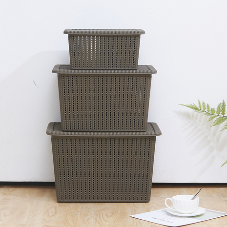 Durable Large Plastic Storage Box Basket Bin Container with lids