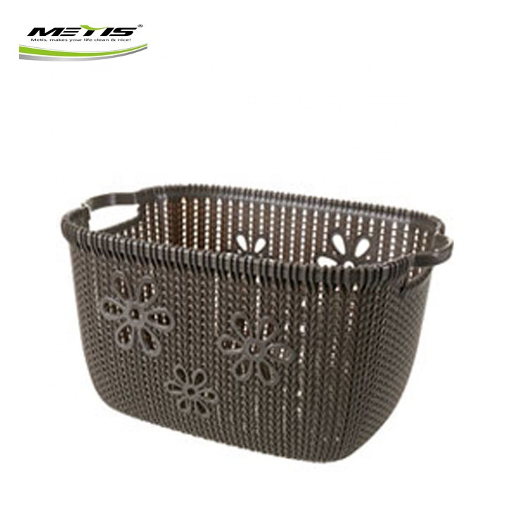 Metis A7020-3 Wholesale Cheap Plastic Kitchen Food Box Rectangular Wicker Storage Basket