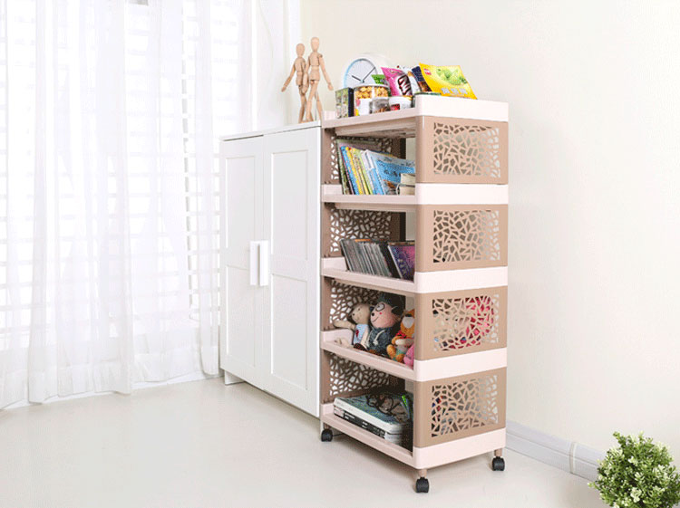 Durable 5 Layers Removable Plastic Rattan Storage Basket for Kitchen A7017-1