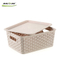 Hot sale laundry plastic storage basket box with lid