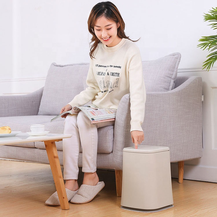 Household rectangular hand touch press plastic trash can