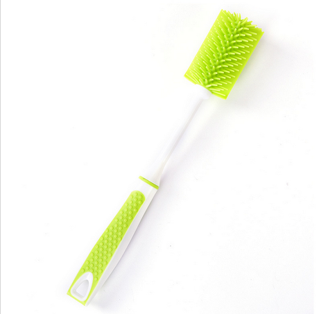 Durable Plastic TPR Bottle Brush Dish Pot Brush Silicone Cleaning Brush Set