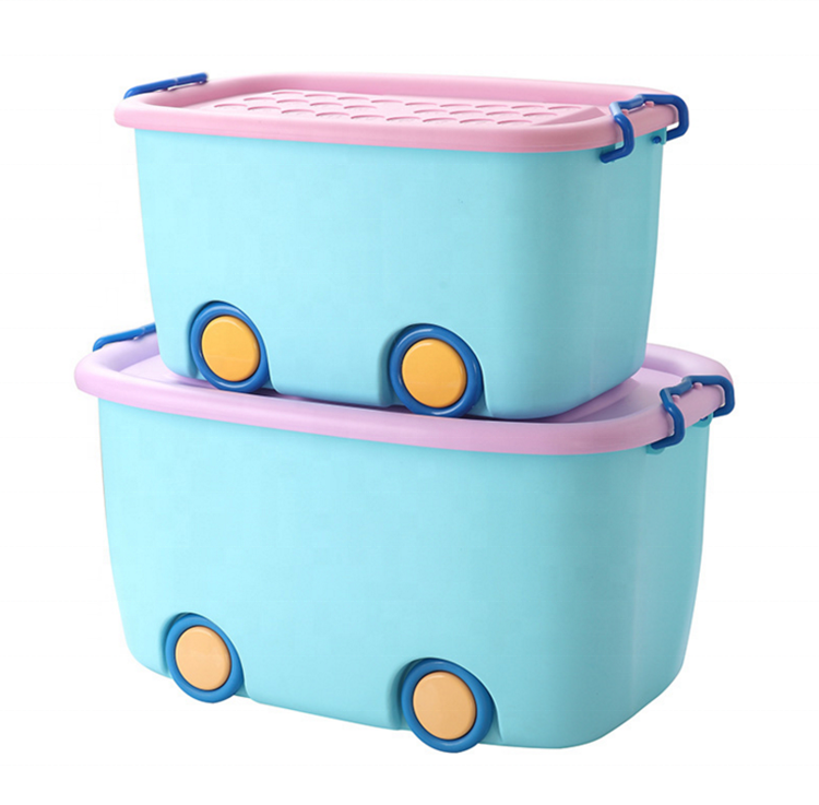 METIS cheap plastic children toy organizer large storage bins with wheels