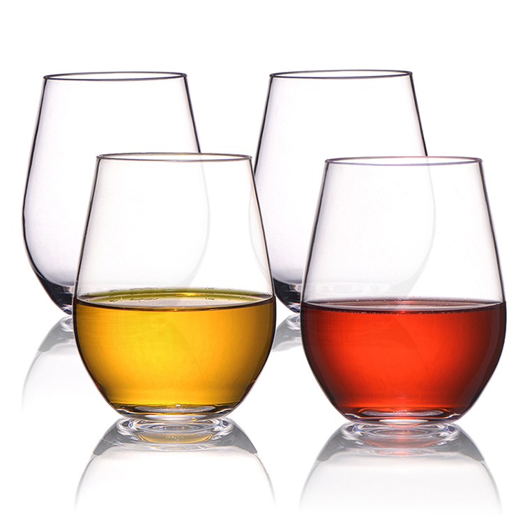 Elegant and Practical Unbreakable Stemless Plastic Wine Glass Shatterproof Tritan Cups