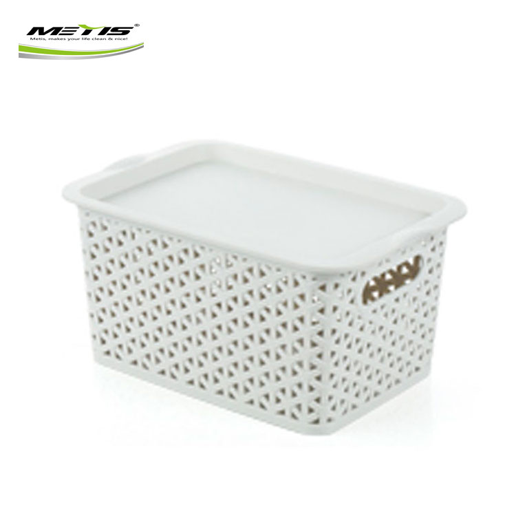 Plastic Storage Baskets with Lids Metis A7007-1