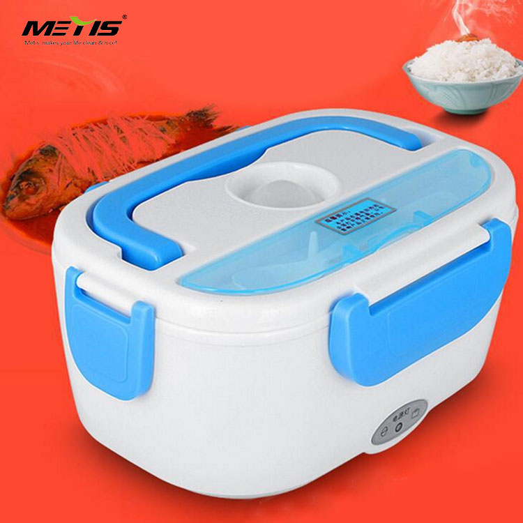 Car usage stainless steel 12V electric lunch box with spoon and handle Metis B9003-2