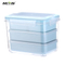 Metis A4009 Lunch Box Microwavable Meal Prep Containers 3 Parts Plastic Divided Food Storage Container Boxes for Kids Adult