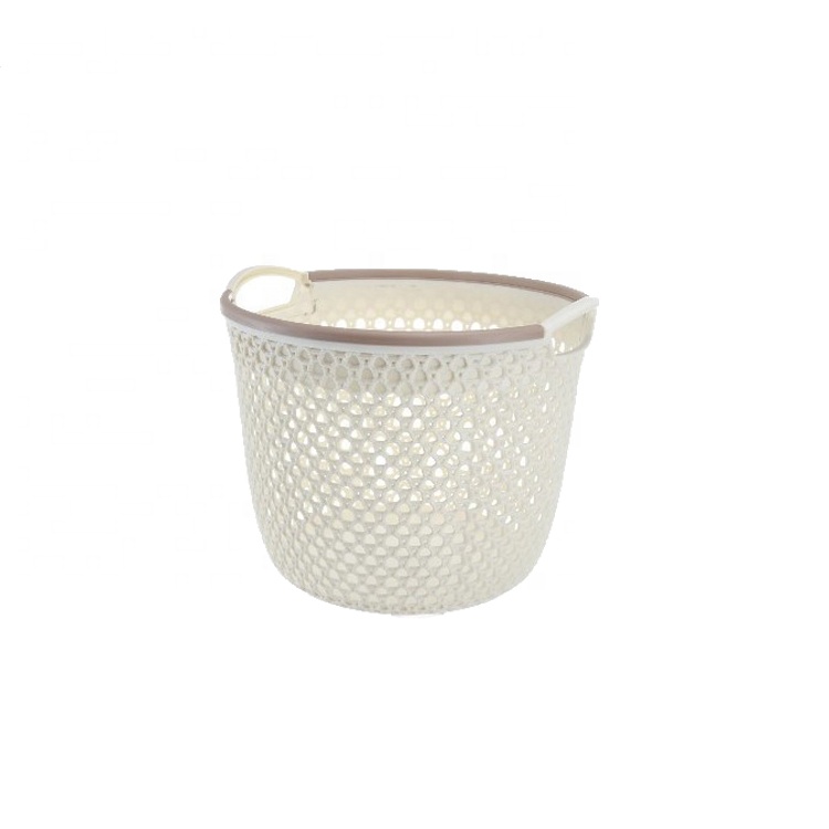 Interdesign All Purpose Wicker Baskets Standing Bucket PP Storage Basket in White