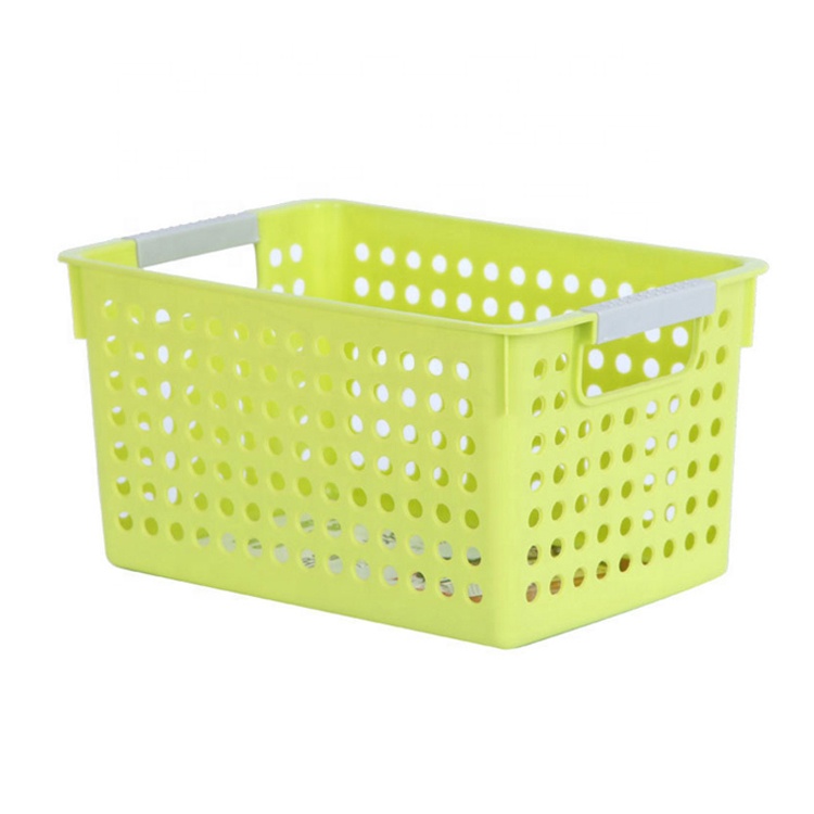 Manufacturer wholesale price high quality plastic household clothing/sundries/fruit storage basket handle