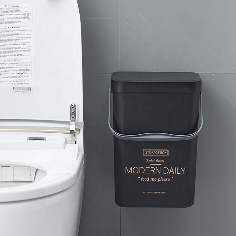 Hot sale factory direct selling bathroom small plastic trash can with handle&lids