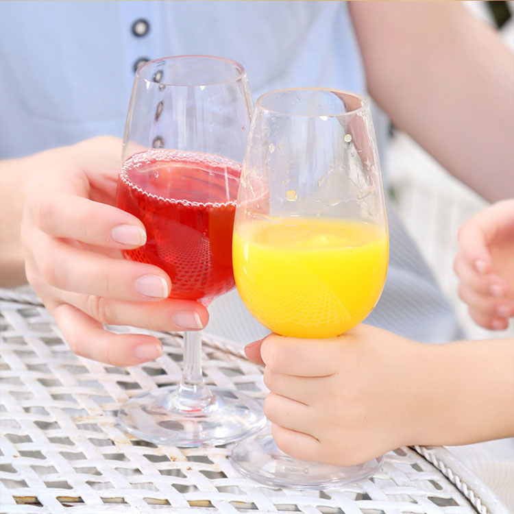 METIS reusable tritan colored plastic champagne water glasses crystal goblets wine glass cup