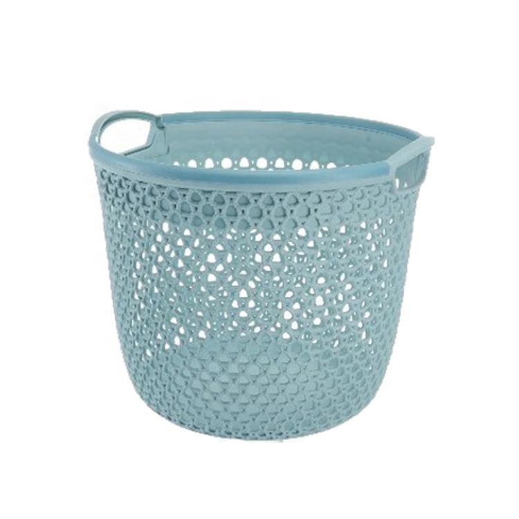 Round Plastic Rattan Wicker Woven Storage Box Plastic Storage Basket