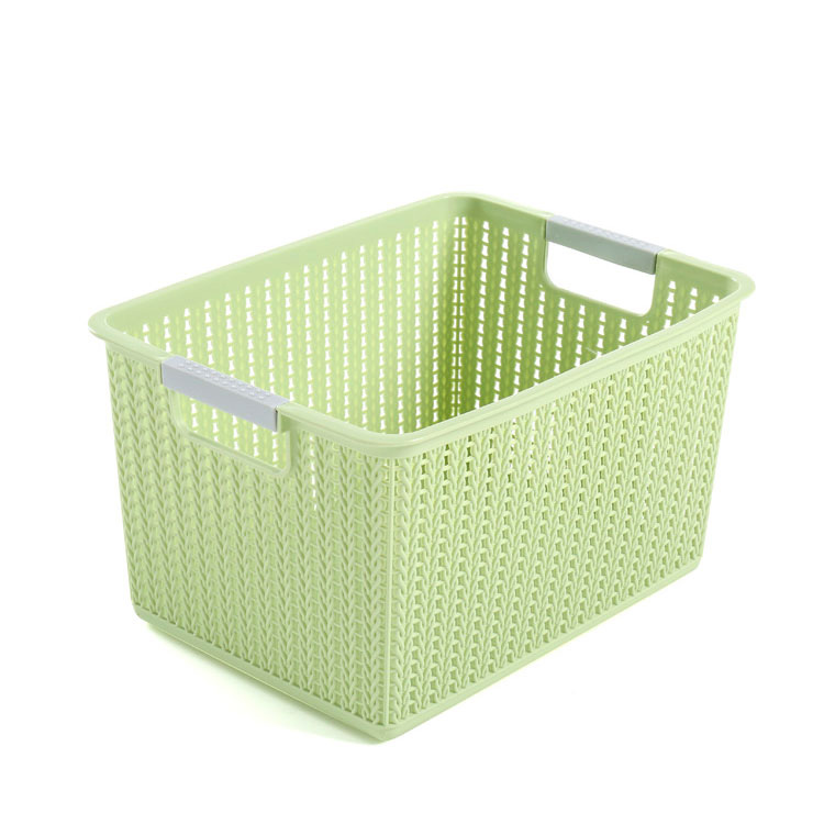 METIS High-Quality household laundry Rectangular storage Plastic Basket With handle