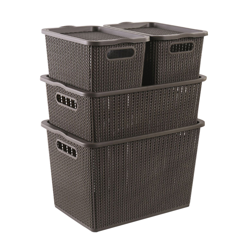  Storage Baskets for home Plastic Baskets With Lids Metis A7018-1