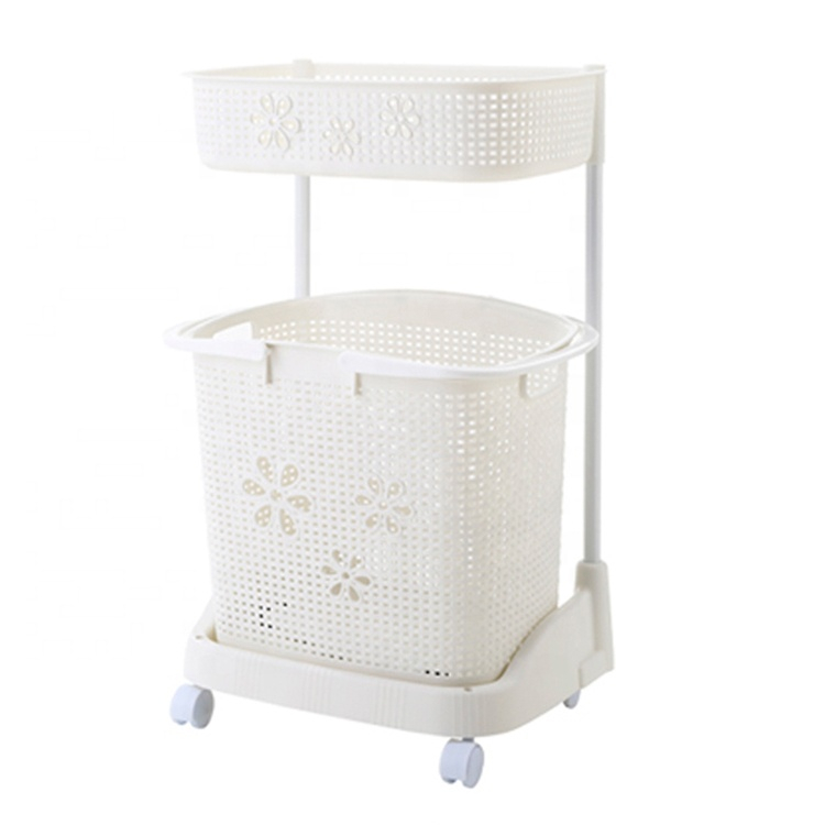 Movable double layer colorful bathroom bendroom storage rack