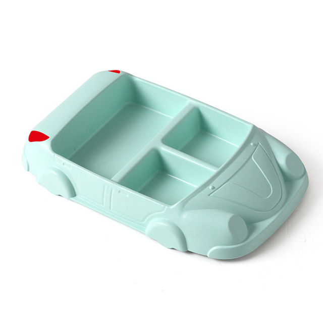 School lunch tray Bamboo fiber PP material colorful kids meal tray car shape plates dish for baby children