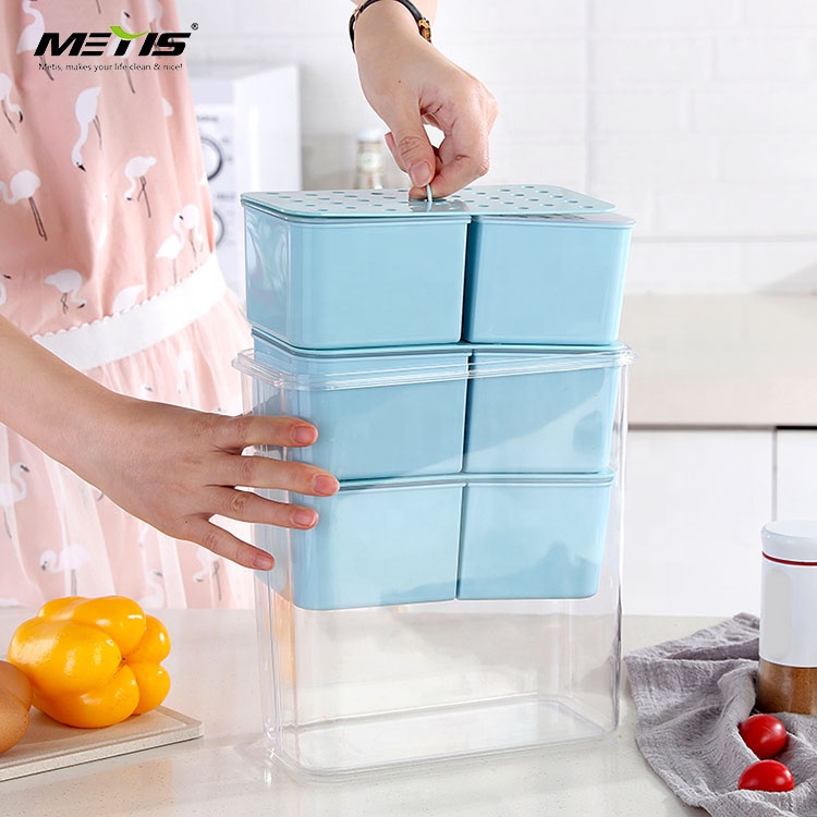 High quality good appearance square 6 parts divided picnic plastic lunch box