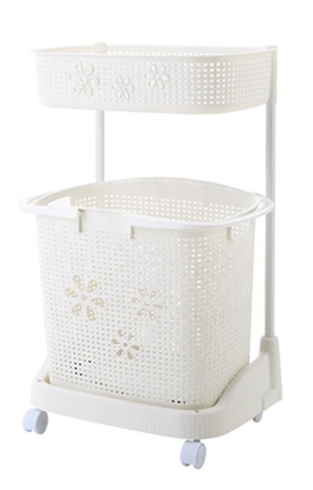Movable double layer colorful bathroom bendroom storage rack