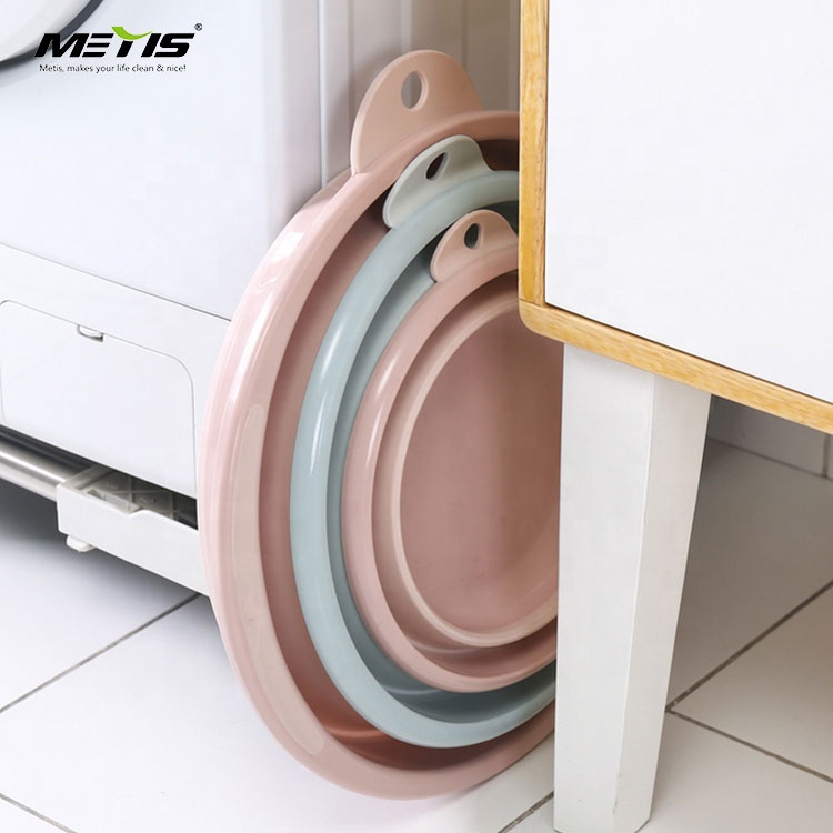 Creative folding wash basin plastic basin hung thick washbasin household folding washtub