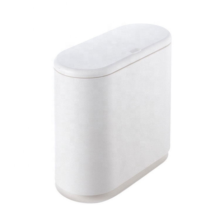 ABS And Plastic Double Layers Trash Can With Removable cover For Bathroom Corner