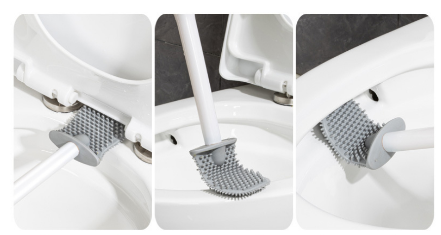 Hot Selling Long Handle Toilet Cleaning Brush With Soap Dispenser Toilet Cleaning TPE Bristles Brush Set M2001