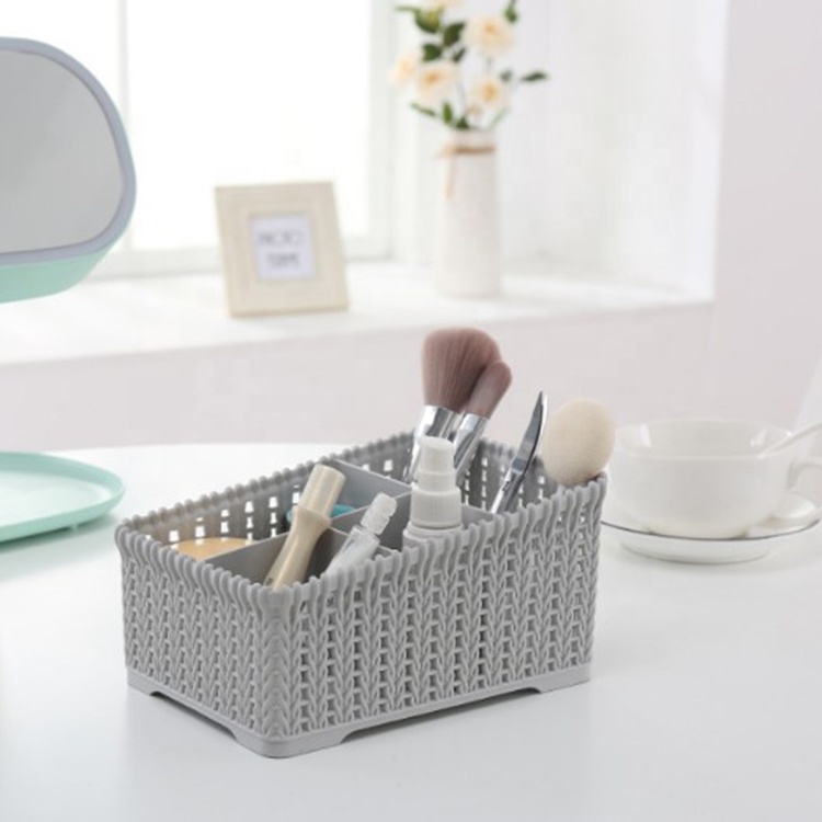 High quality low factory price plastic desk makeup mini storage rack