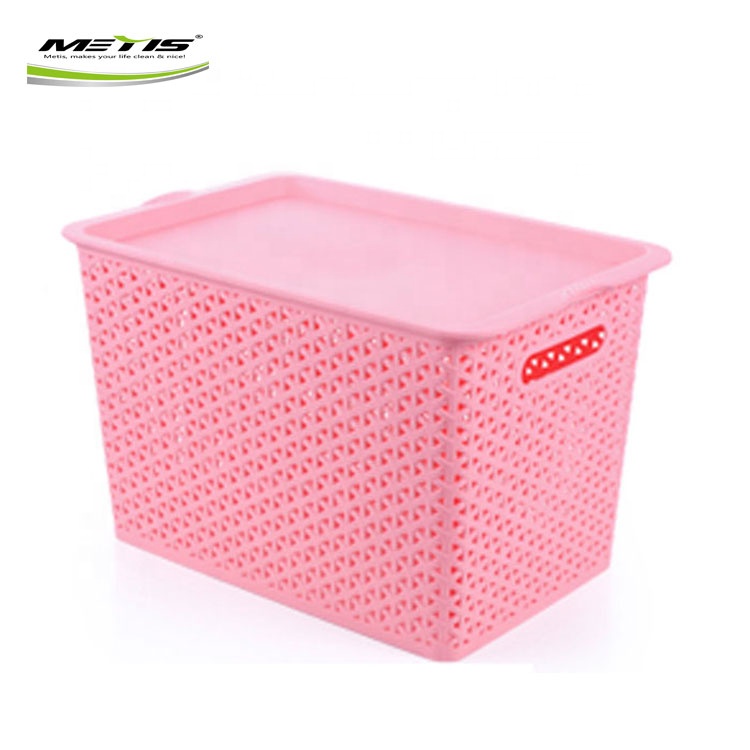Plastic Storage Baskets with Lids Metis A7007-1