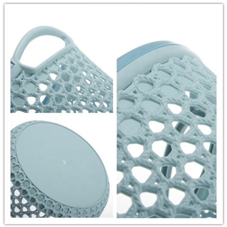 Interdesign All Purpose Wicker Baskets Standing Bucket PP Storage Basket in White