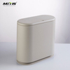 10 Liter Slim Plastic Trash Can with Lid,2.4 Gallon Double Barrel Waste Basket,Rectangular Garbage Container Bin for Bathroom Metis A5004