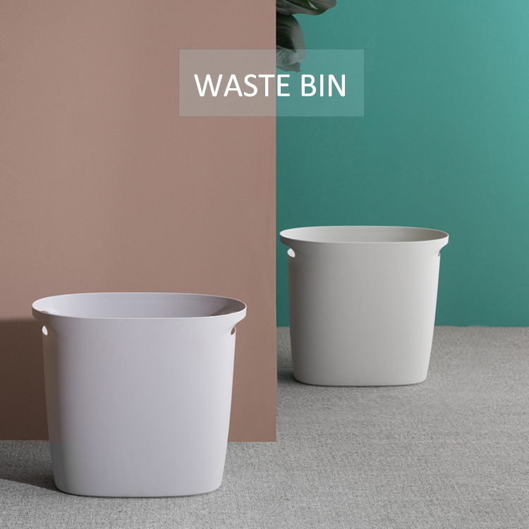 Plastic Rectangular Small Trash Can Wastebasket Garbage Container Bin with Handles for Bathroom and Kitchen