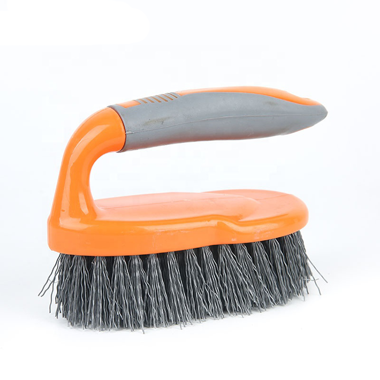Durable plastic laundry brush with TPR handle